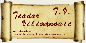 Teodor Vilimanović vizit kartica